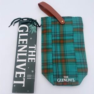 The Glenlivet Scotch Cloth Bottle Gift Reusable Bag & Bonus Paper Gift Bag **NEW